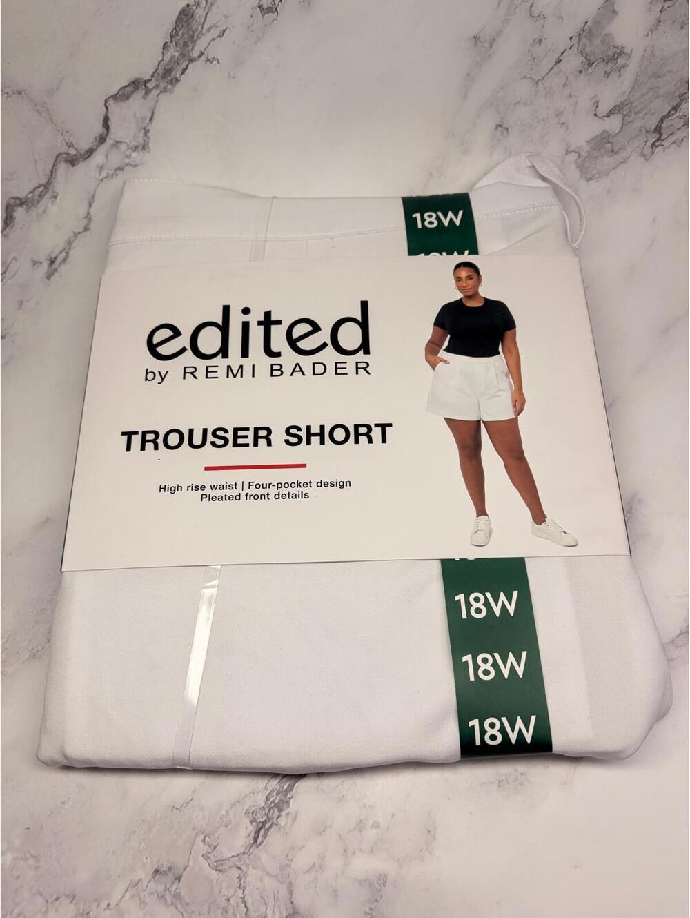 Edited by Remi Bader Trouser Shorts 18W White High‎ Rise Pleated NWT
